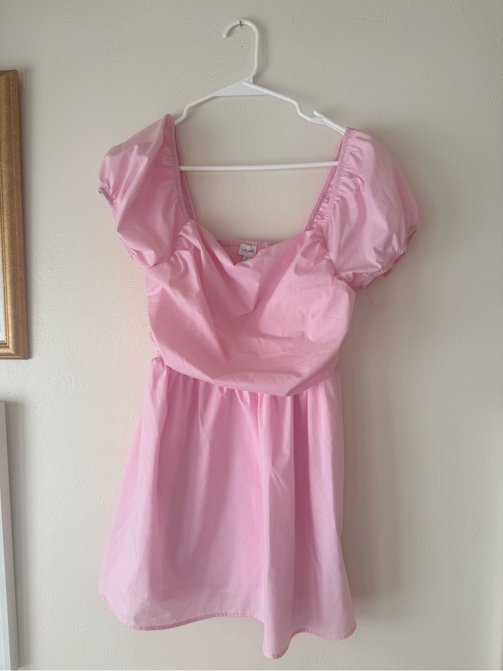 La Hearts Baby Pink Smocked Neckline Dress